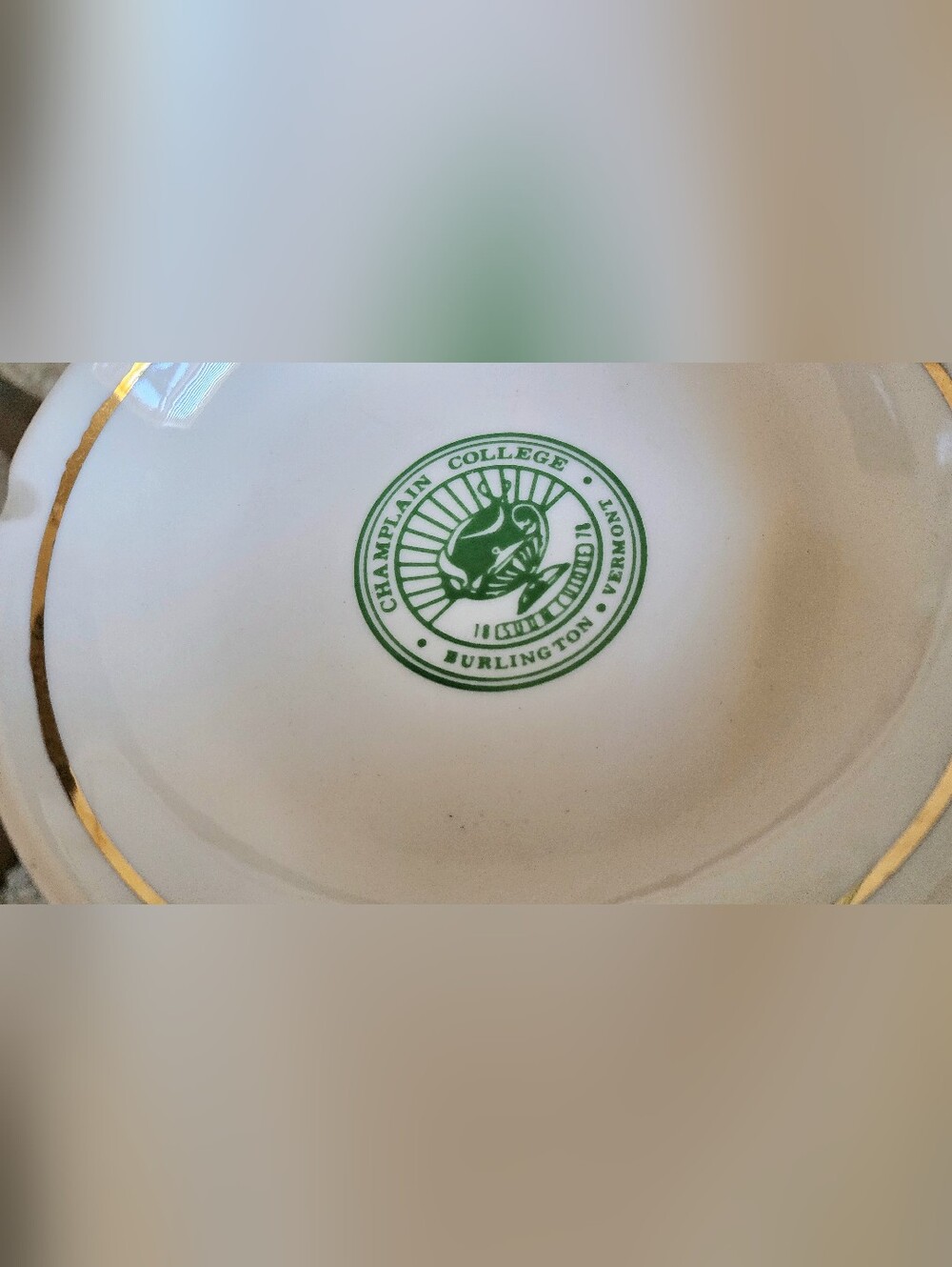 Vntg Champlain College Ashtray 60s - Picture 8 of 14